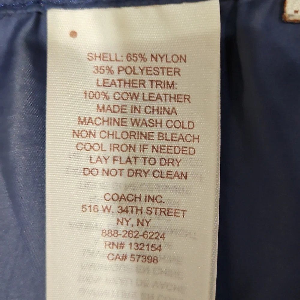 Coach Womens Navy Nylon Lightweight  Jacket Size Small